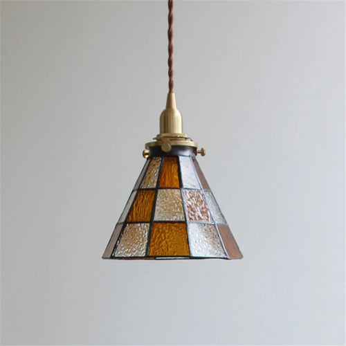 suspension luminaire vintage en laiton et verre pour cuisine