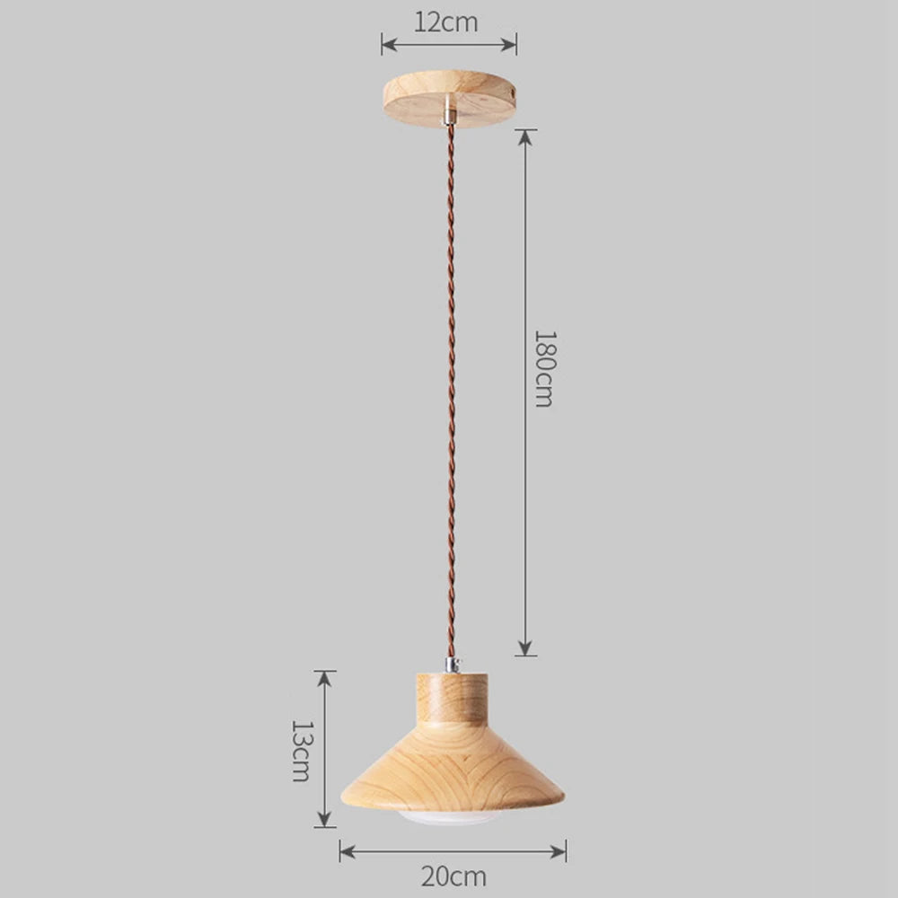 suspension luminaire led nordique moderne en bois pour décoration maison
