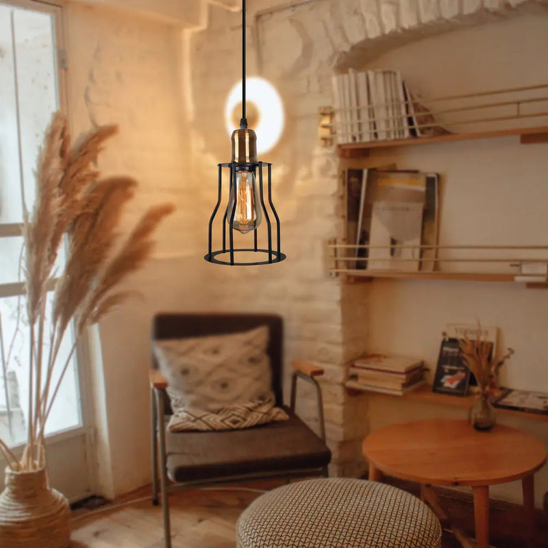 luminaire loft cage décor applique abat-jour vintage maison salon
