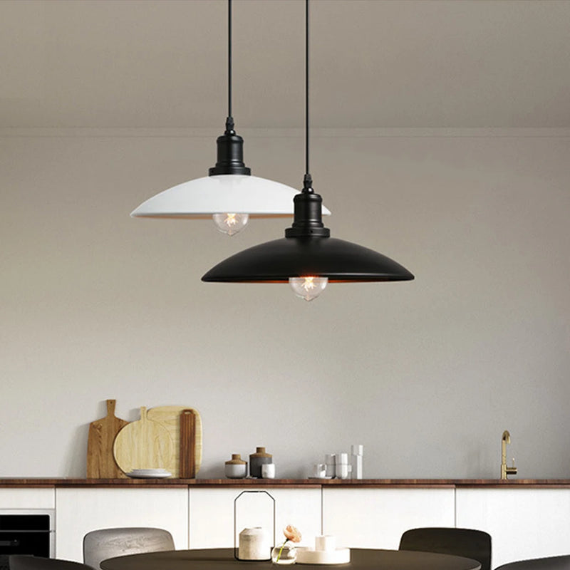luminaires suspendus industriels vintage loft abat-jour métal