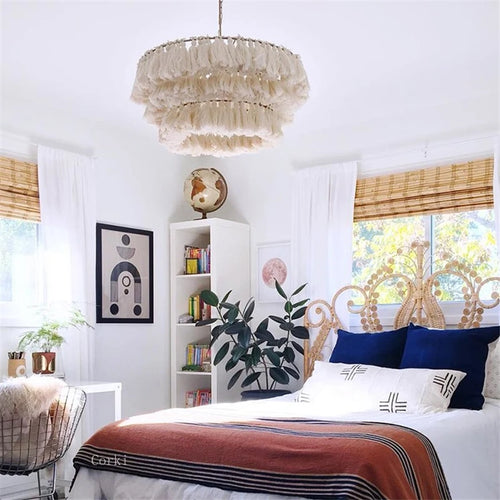 suspension moderne en coton avec pampilles design nordique artistique - vue 7 sur 22