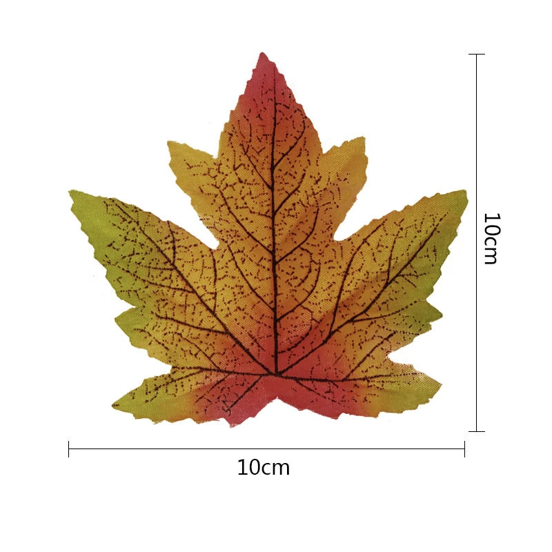 lot de 100 feuilles d'érable artificielles pour décorations festives - vue 12 sur 16