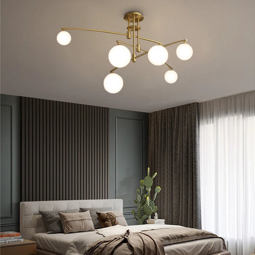 suspension moderne en métal et verre pour intérieur - vue 5 sur 18