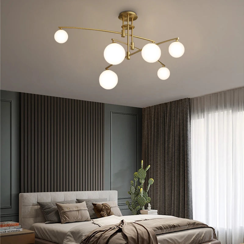 suspension moderne en métal et verre pour intérieur - vue 4 sur 18