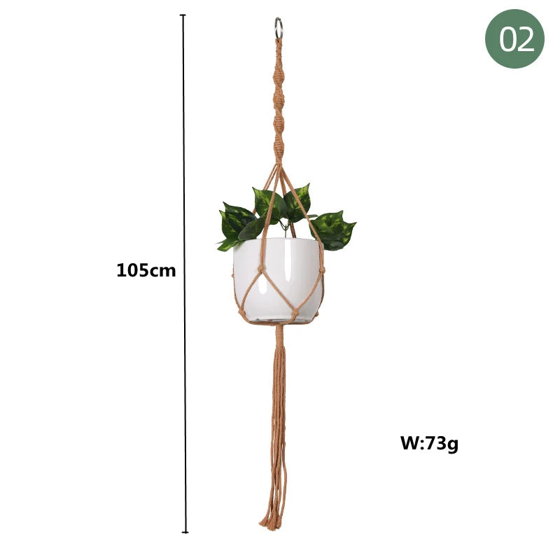 paniers suspendus en macramé pour plantes et décoration - vue 21 sur 30
