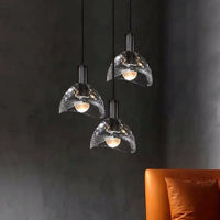 luminaire led suspension en cristal k9 de luxe postmoderne
