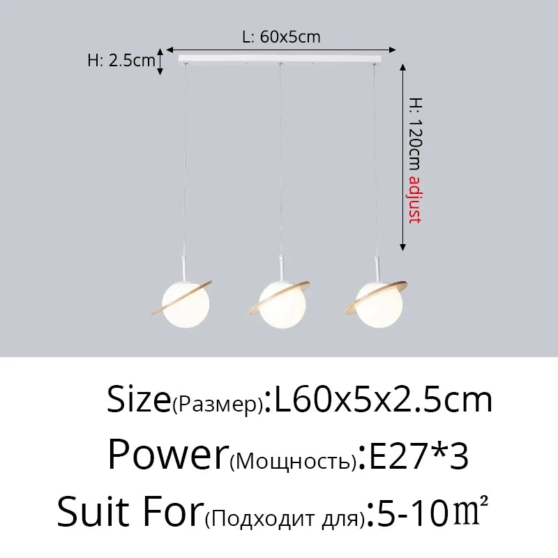 suspension nordique en bois forme planète décorative - vue 11 sur 12