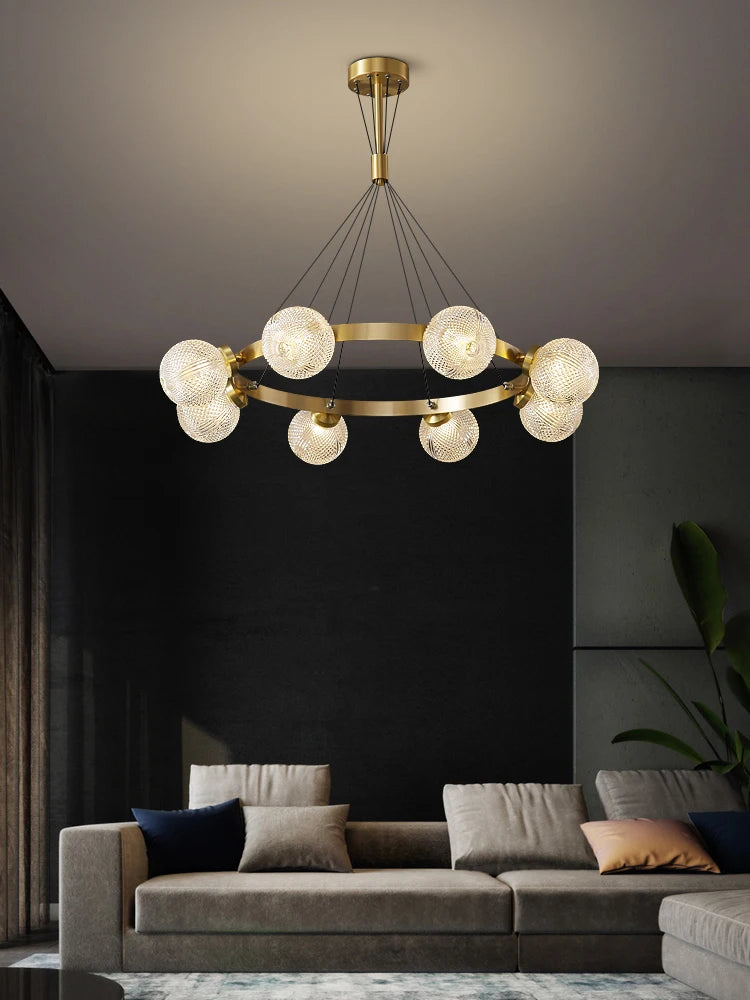 lustre en cuivre design nordique simple et élégant - vue 4 sur 10