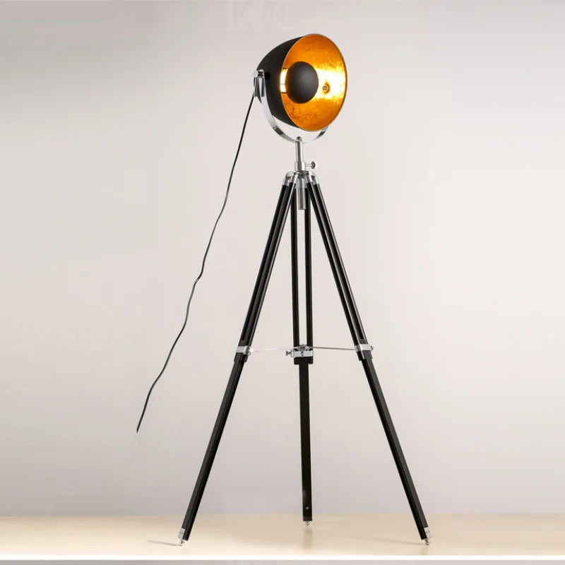 lampe de sol vintage à trépied avec ampoules edison décorative