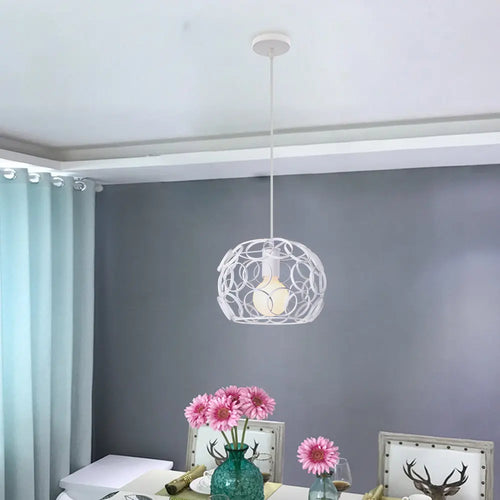 luminaire suspendu industriel rétro avec cage métallique led moderne - vue 5 sur 8