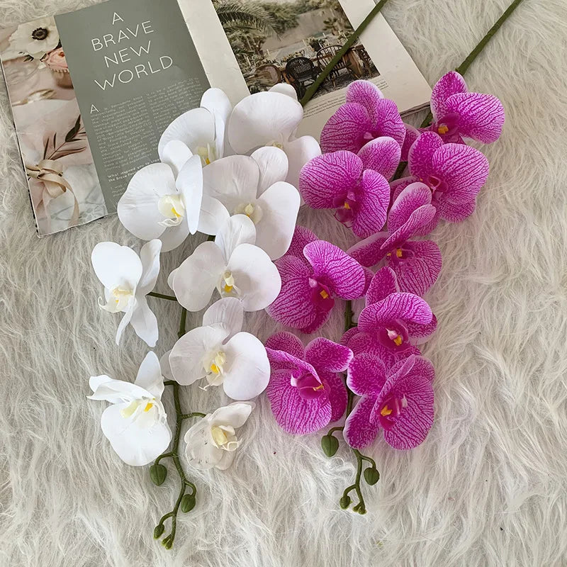 orchidée phalaenopsis préservée fleurs artificielles pour décoration mariage - vue 6 sur 17