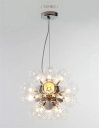 Lustre design Nordique Taraxacum bulles lumières verre miroir boule cuisine salon salle à manger bar décor