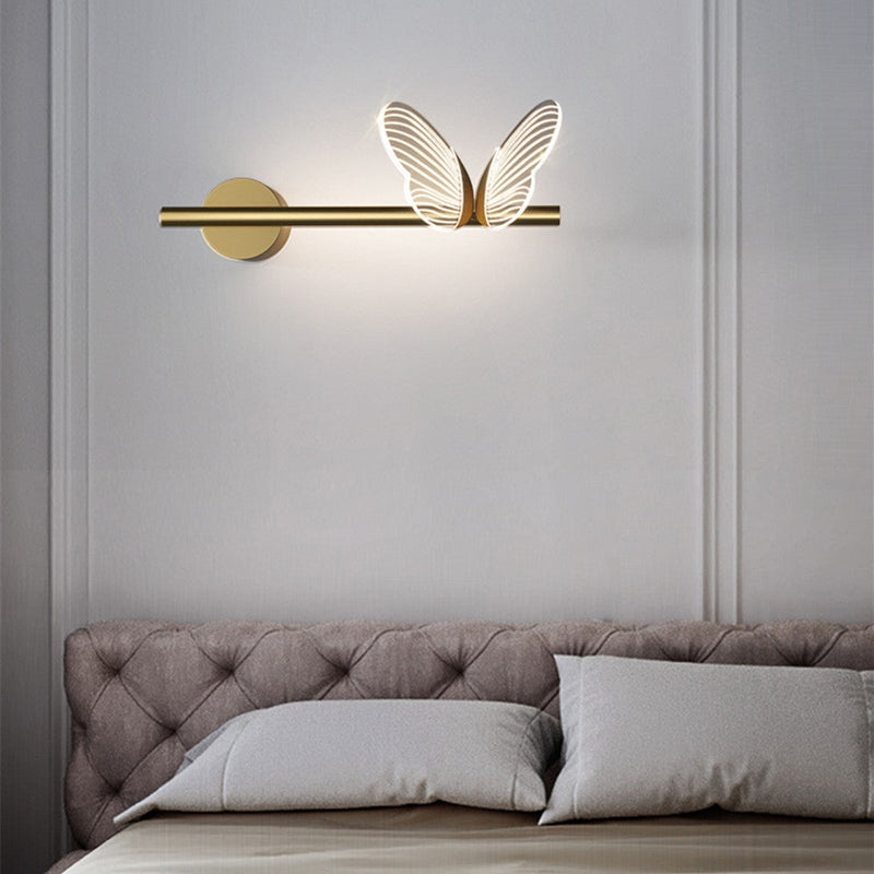 wall lamp Papillon metallic gold design mural