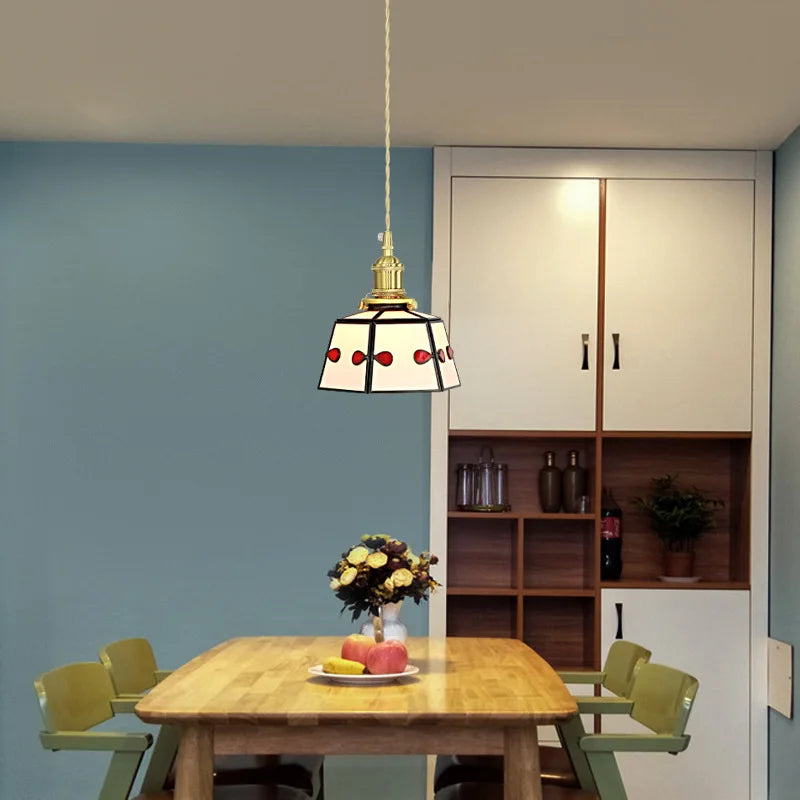 suspension en vitrail rétro style japonais pour décoration intérieure - vue 3 sur 9