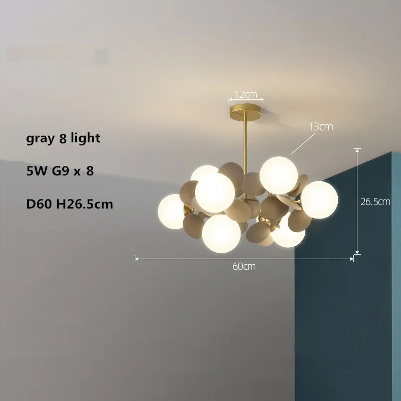 lustre led globe en verre acrylique coloré pour enfants - vue 16 sur 24