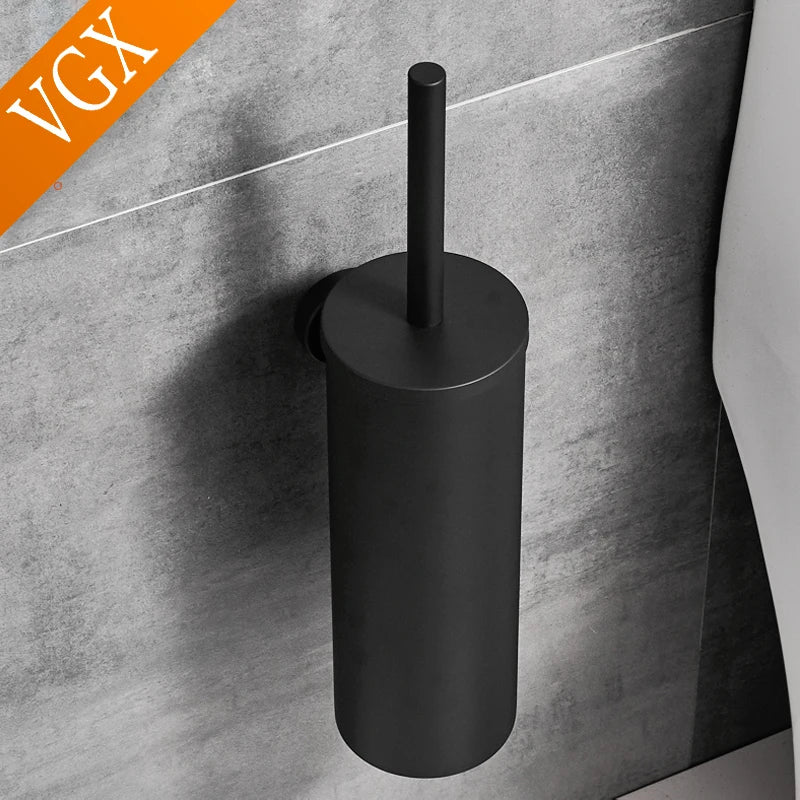 support mural porte-brosse de toilette en acier inoxydable brossé - vue 4 sur 7