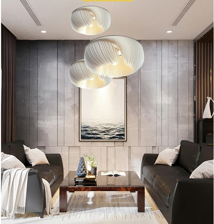 Papier moderne populaire E27 fait à la main blanc Simple personnalité LED suspension intérieure pour salon chambre décoration éclairage