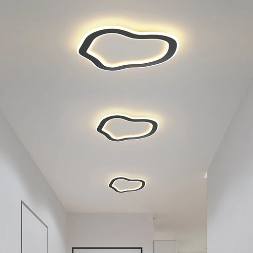 Lampe d'allée ronde nordique plafonnier à LED Dia 25cm monté plafonniers de cuisine créatifs plafonnier carré pour la maison intérieure - vue 5 sur 29