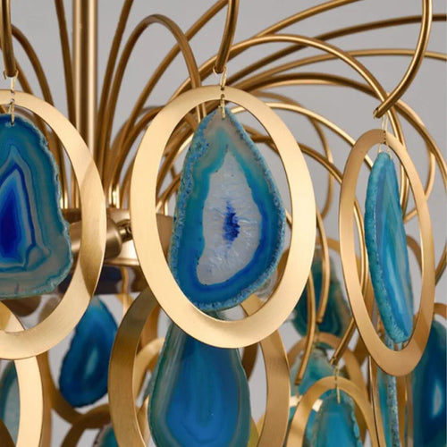 lustre nordique en agate pour décoration intérieure élégante - vue 6 sur 7