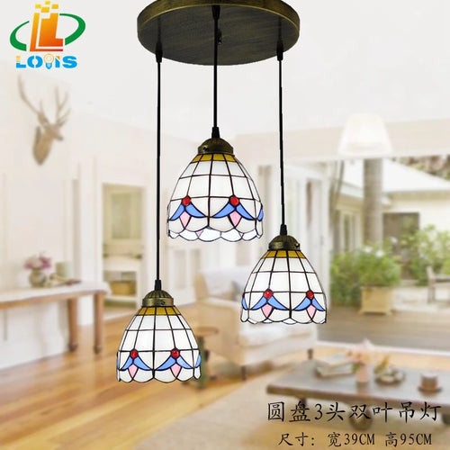 lampe de table tiffany moderne trois niveaux éclairage dôme décoratif