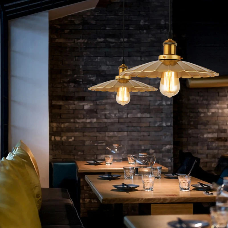 Nordique rétro E27 suspension LED lumière pays américain couleur or lustre en fer forgé intérieur maison chevet salon cuisine lampe