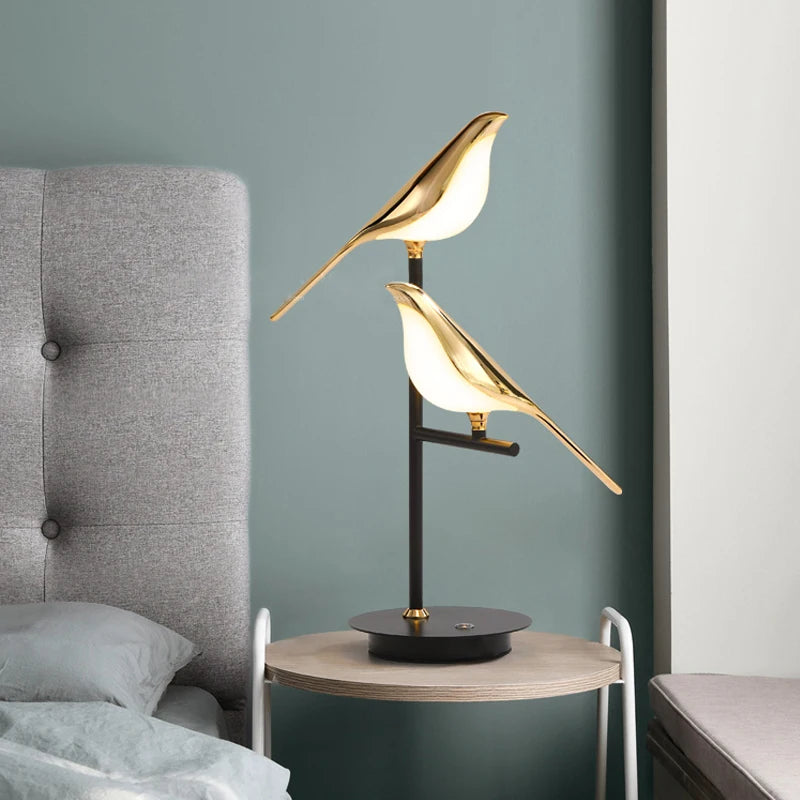 Nomi Lampadaire LED lampe oiseau postmoderne galvanoplastie doré jardin lecture chambre étude salon lampadaire de luxe - vue 2 sur 16