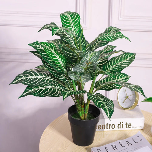 bouquet de plantes artificielles monstera tropicales pour décoration intérieure - vue 3 sur 9