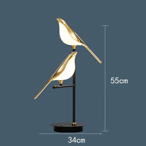 suspension LED oiseau fantaisie plaquée or design moderne ajustable - vue 13 sur 18