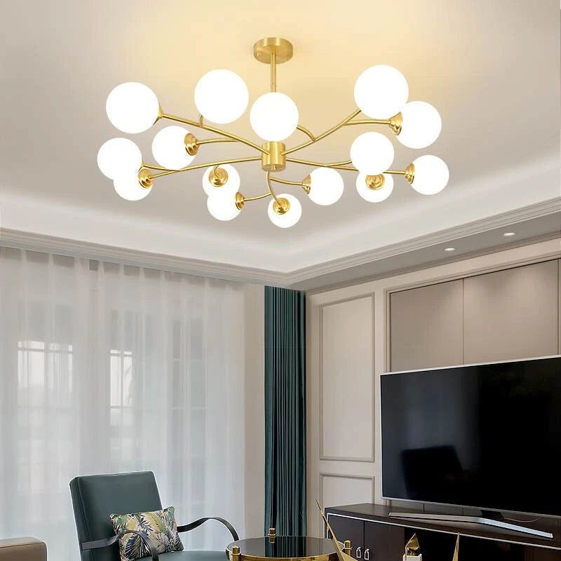 lustre led moderne nouvelle lampe suspension moléculaire nordique - vue 4 sur 14