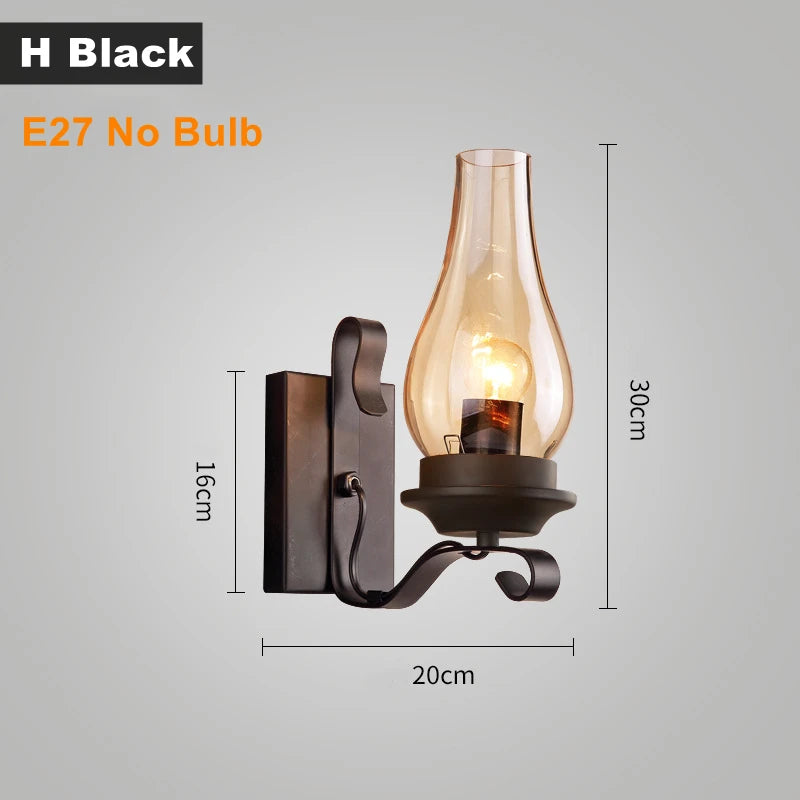 applique murale led rustique en fer vintage pour intérieur et extérieur - vue 8 sur 23