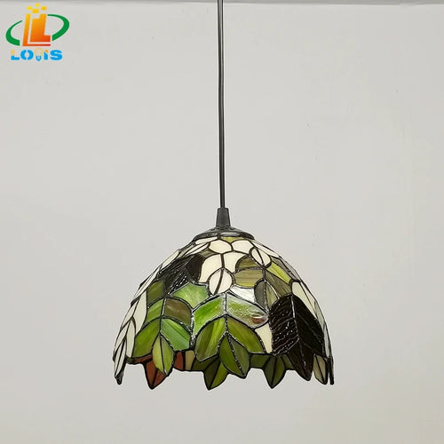 lustre en verre style tiffany pour restaurants et cafés rétro - vue 7 sur 6