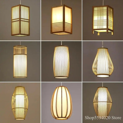 lustre en bambou style zen pour ambiance relaxante - vue 2 sur 29