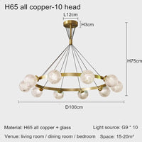 lustre en cuivre postmoderne design nordique pour éclairage élégant