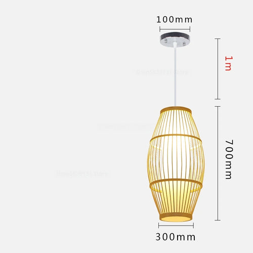 luminaire suspendu en bambou chinois pour restaurant hôtel - vue 24 sur 29