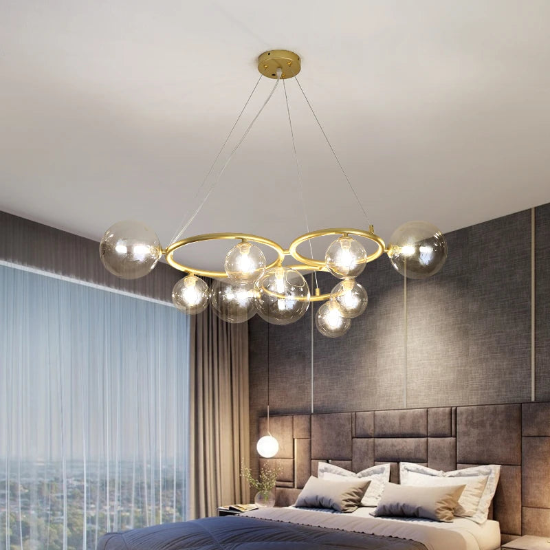 lustre nordique à bulles suspendu pour décoration intérieure - vue 4 sur 10
