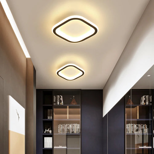 Lampe d'allée ronde nordique plafonnier à LED Dia 25cm monté plafonniers de cuisine créatifs plafonnier carré pour la maison intérieure - vue 2 sur 29