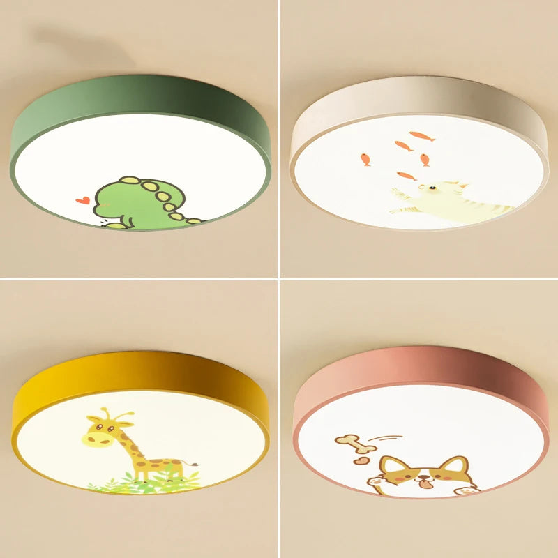 Plafonnier de chambre d'enfants moderne avec télécommande appliques acryliques de dessin animé mignon LED plafonnier rond éclairage d'enfants de fille