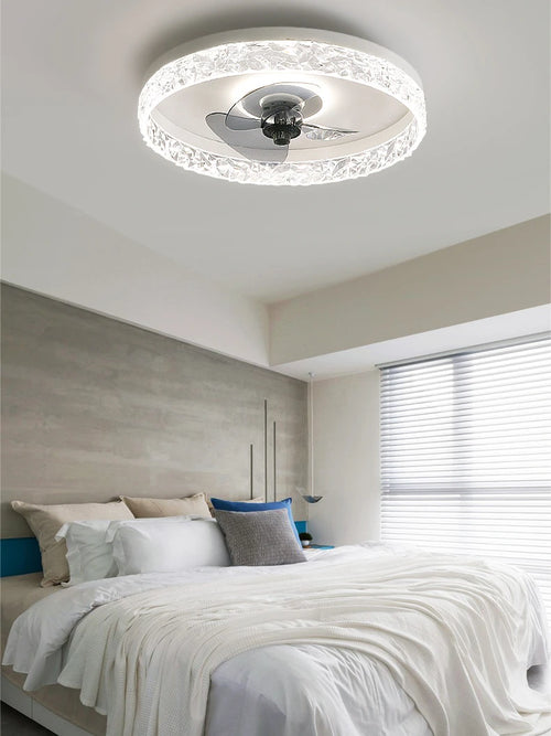plafonnier moderne avec ventilateur et leds 3 couleurs - vue 3 sur 18