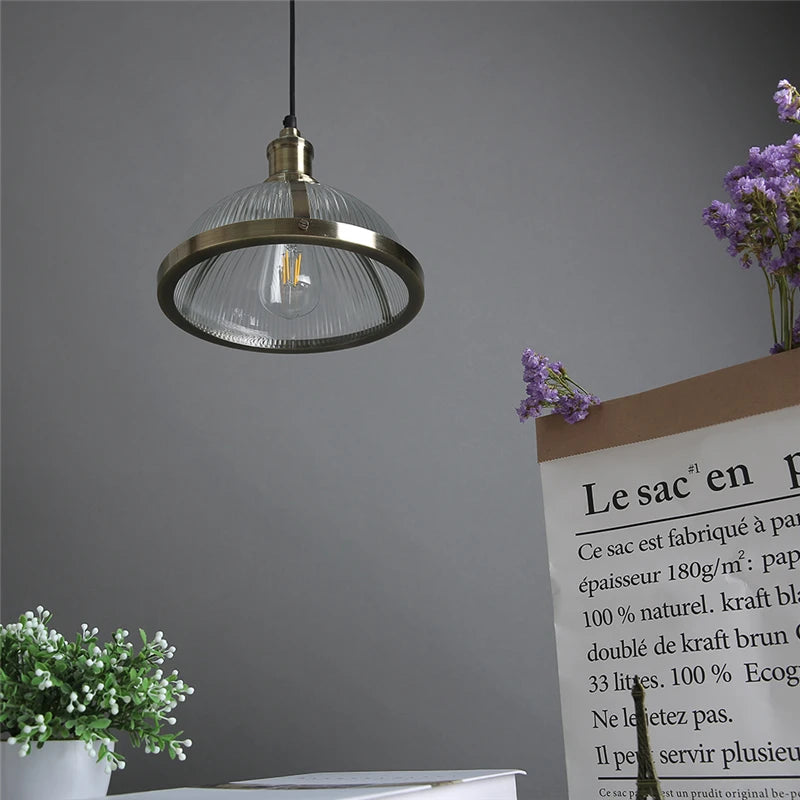 suspension rétro industrielle en verre pour intérieur moderne - vue 4 sur 7