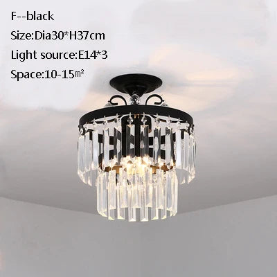 plafonnier led en cristal doré pour décoration moderne - vue 17 sur 22