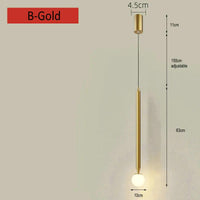 suspension créative simple avec long câble en verre et aluminium