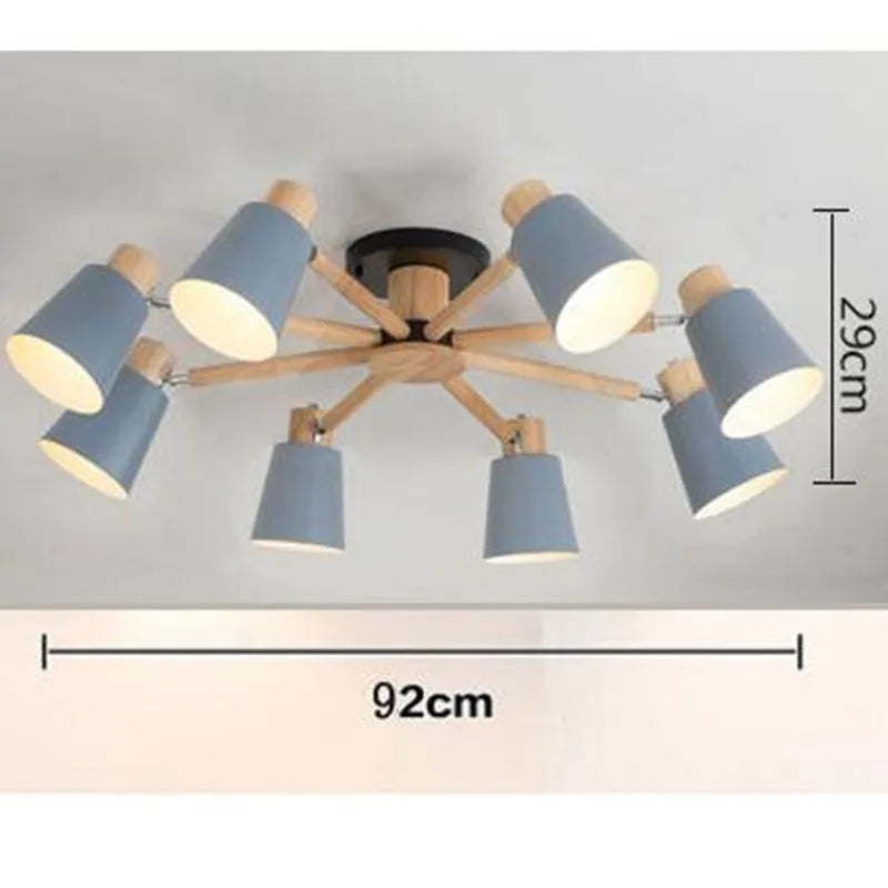 lustre nordique en bois massif simple et moderne - vue 14 sur 18