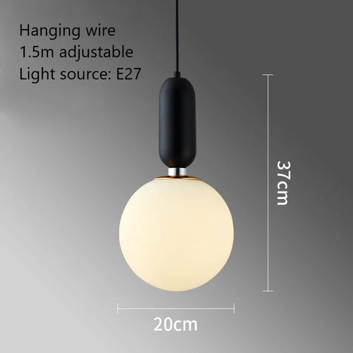 boule de verre moderne suspension led luminaire décoratif - vue 9 sur 15