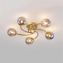 plafonnier nordique simple en verre avec led moderne