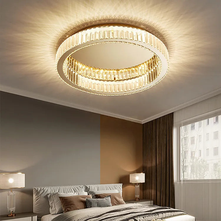 Plafonnier rond led cristal moderne simple