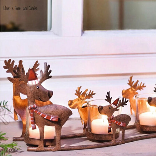 bougeoir en métal rétro éléphant fait main décoration de Noël - vue 4 sur 6