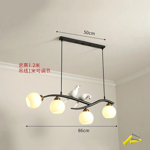 lustre moderne nordique en verre led pour restaurant bar - vue 10 sur 14