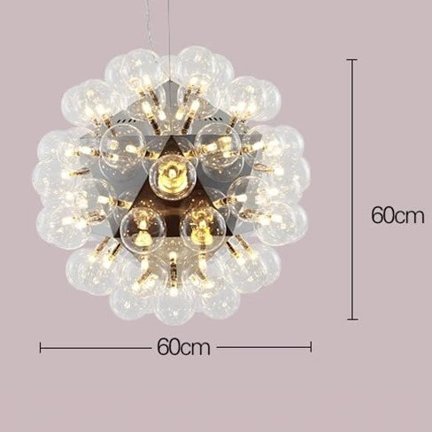 Lustre design Nordique Taraxacum bulles lumières verre miroir boule cuisine salon salle à manger bar décor - vue 7 sur 9