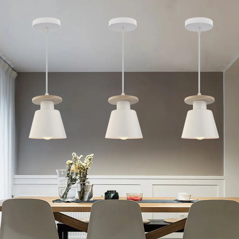 lampe led suspendue design nordique en bois pour bar hôtel