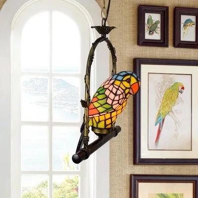 applique murale design en verre coloré motif perroquet - vue 16 sur 20